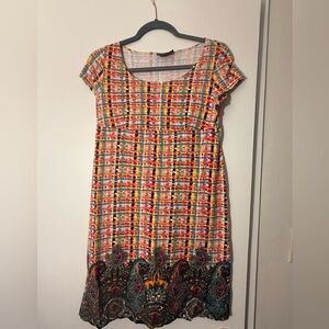 Multicolor Short Sleeve Dress size S